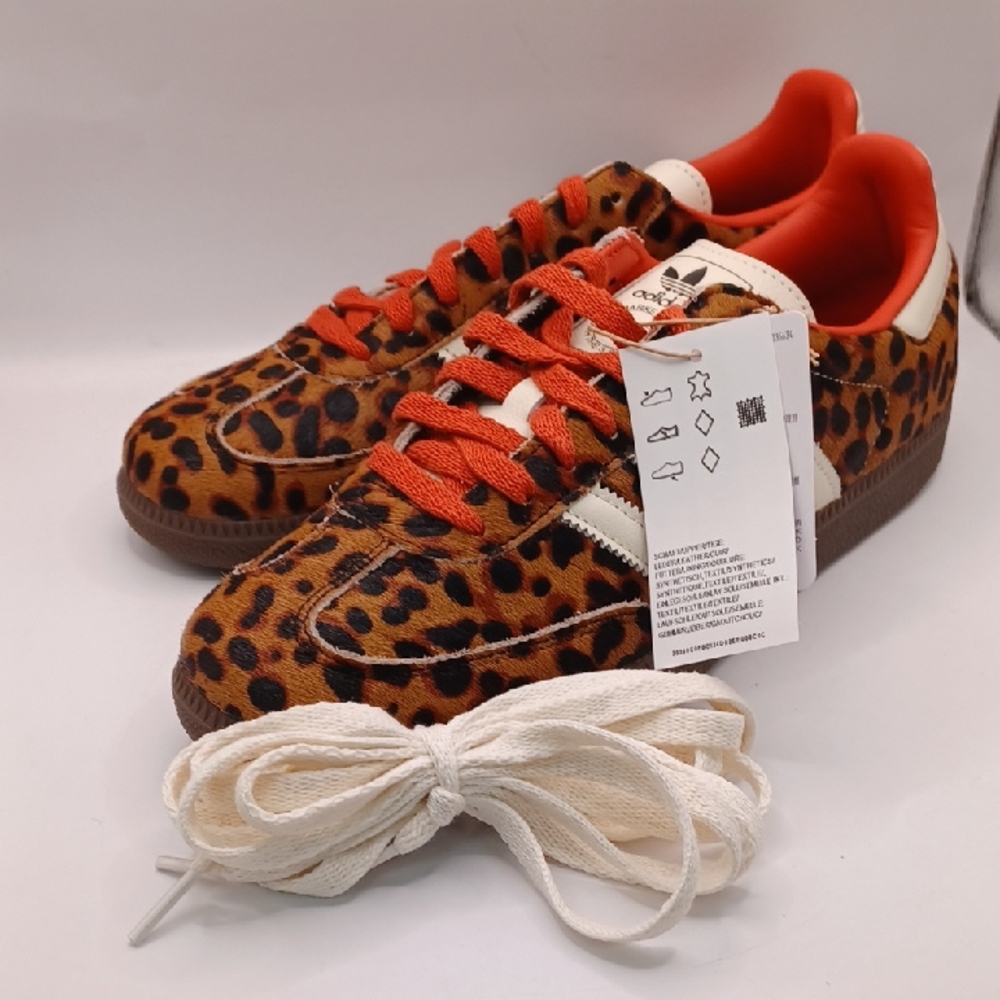 NEW Adidas Samba OG Cheetah Print Red/Creme Sneakers Womens Size 10 US JI2734 - Picture 12 of 16